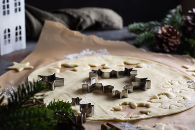 Close-up of cookies on table