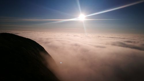 Scenic view of sunlight against sky