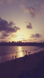 Scenic view of sea at sunset