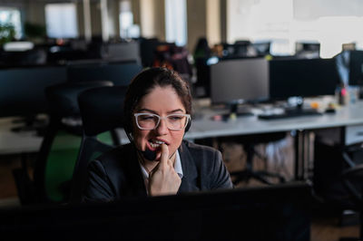 Businesswoman brainstorming at office