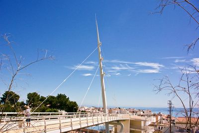 View of bridge against blue sky