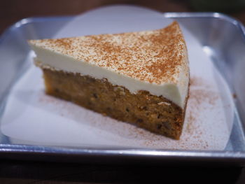 Close-up of cake in plate