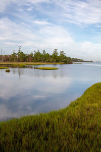 Scenic view of tranquil ocean against sky