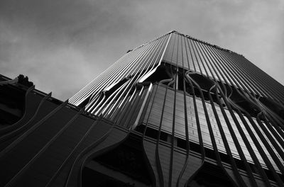 Low angle view of skyscraper against sky