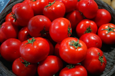 High angle view of tomatoes for sale in market