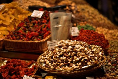 Close-up of food for sale at market stall