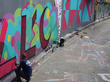 People walking on road in city