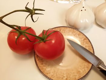 Close-up of fruits in plate