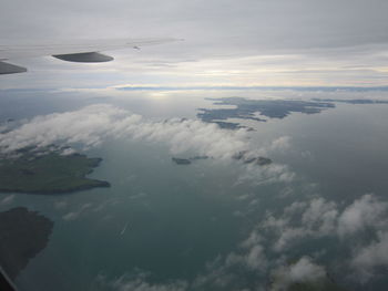 Aerial view of sea against sky