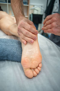 Close-up of man preparing food