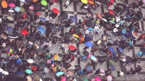 Umbrellas seen from the summit