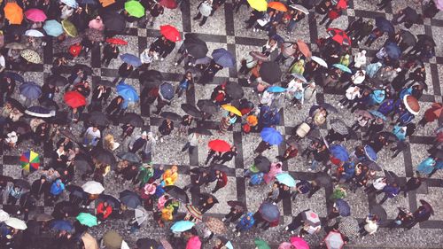 Umbrellas seen from the summit