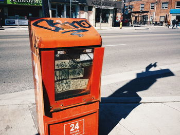 Road sign on city street