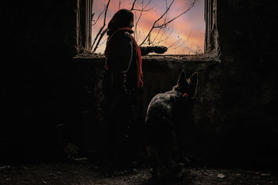 Rear view of man standing outdoors