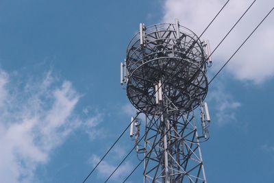 Low angle view of water tower against sky