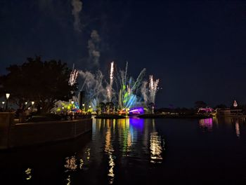 Illuminated city at night
