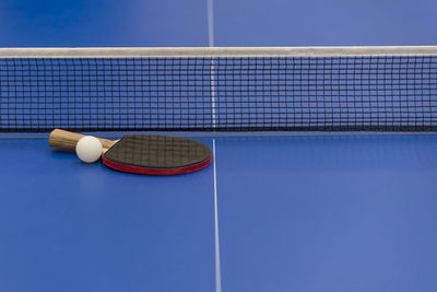 High angle view of table tennis