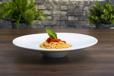 Close-up of food on table