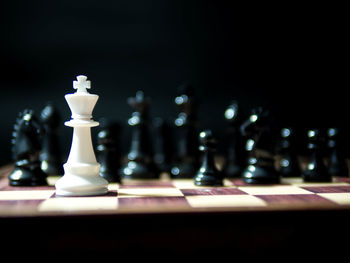 Close-up of chess pieces