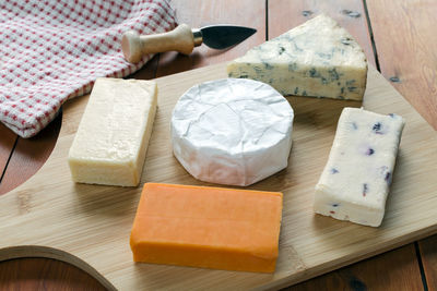 High angle view of food on table