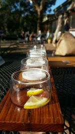 Close-up of food on table