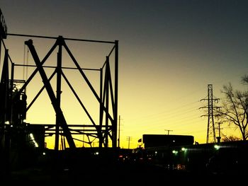 Silhouette of city at night