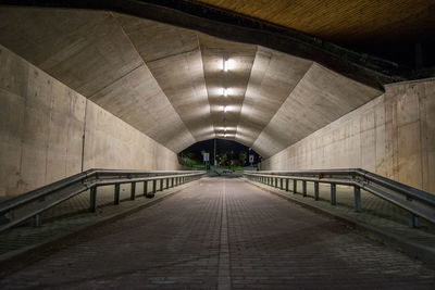 Empty road in tunnel