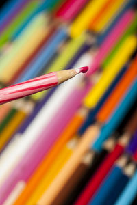 Close-up of colorful pencils