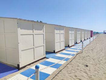 View of beach against clear sky