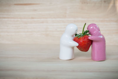 Close-up of strawberry on table