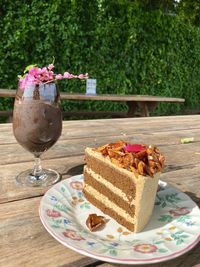 Close-up of cake on table