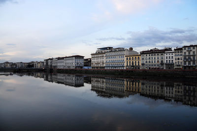 Reflection of buildings in river