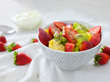 Close-up of food in bowl on table