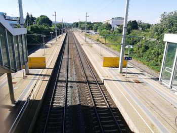 Railway tracks against sky