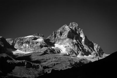 Scenic view of mountains against clear sky