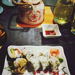 Close-up of served food