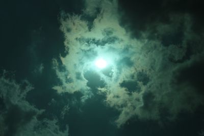 Low angle view of moon in sky