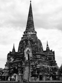 Low angle view of temple building against sky