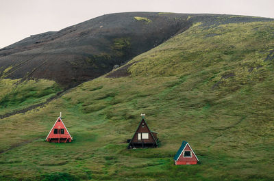 Huts on mountain