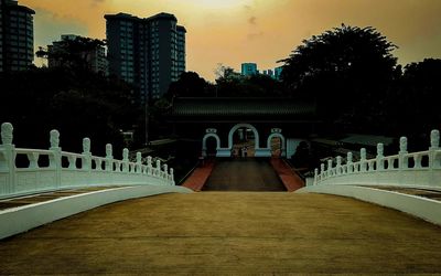 View of bridge at sunset