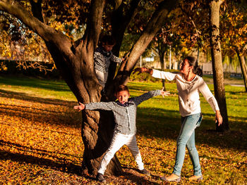 Family in park