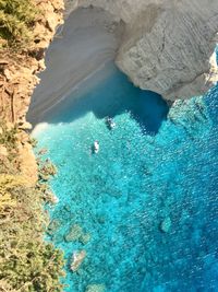 High angle view of beach