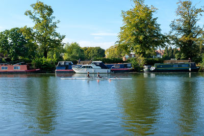 Boats in lake