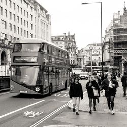 People on street in city