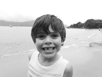 Portrait of boy at beach