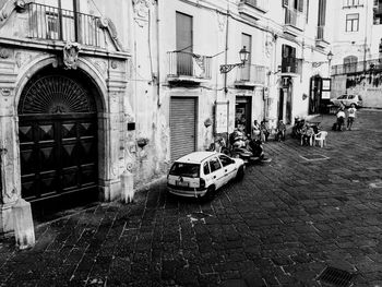 Bicycles on street in city