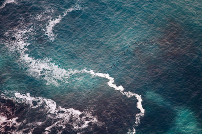 High angle view of wave in sea