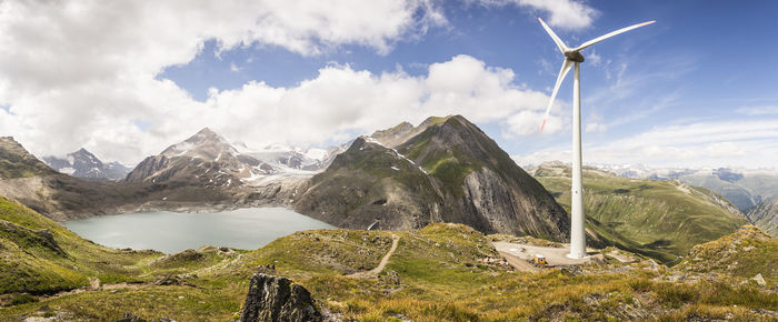 Panoramic view of landscape and mountains against sky