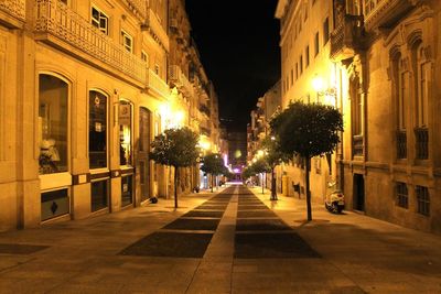 Illuminated building at night