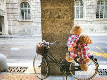 People riding bicycle on street